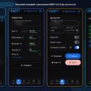 Четыре реальных открытых экрана приложения CSQTT v2.1.9 by amurcanov: Подключено, Сервер и Хеши (Потоки 27), Деплой в Docker по SSH и Логи TURN ChannelBind 0x4000